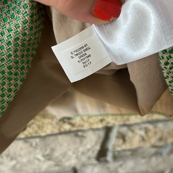 Banana  Republic Green Tweed Peplum Sleeveless Top Size 12 - Picture 14 of 15